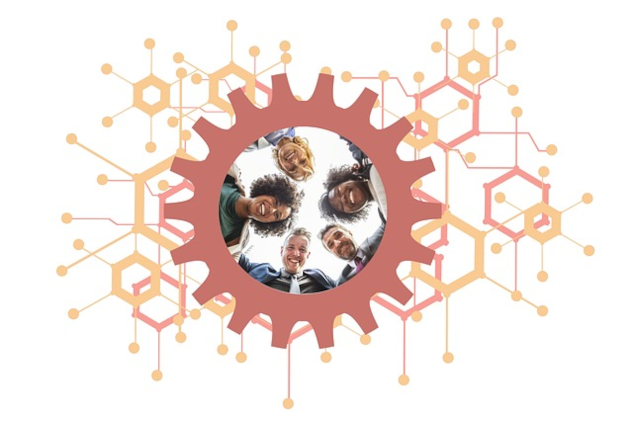 InnerSelf Magazine July 21, 2025 An image of a gear with a face in the center symbolizing teamwork. Image by Gerd Altmann from Pixabay.